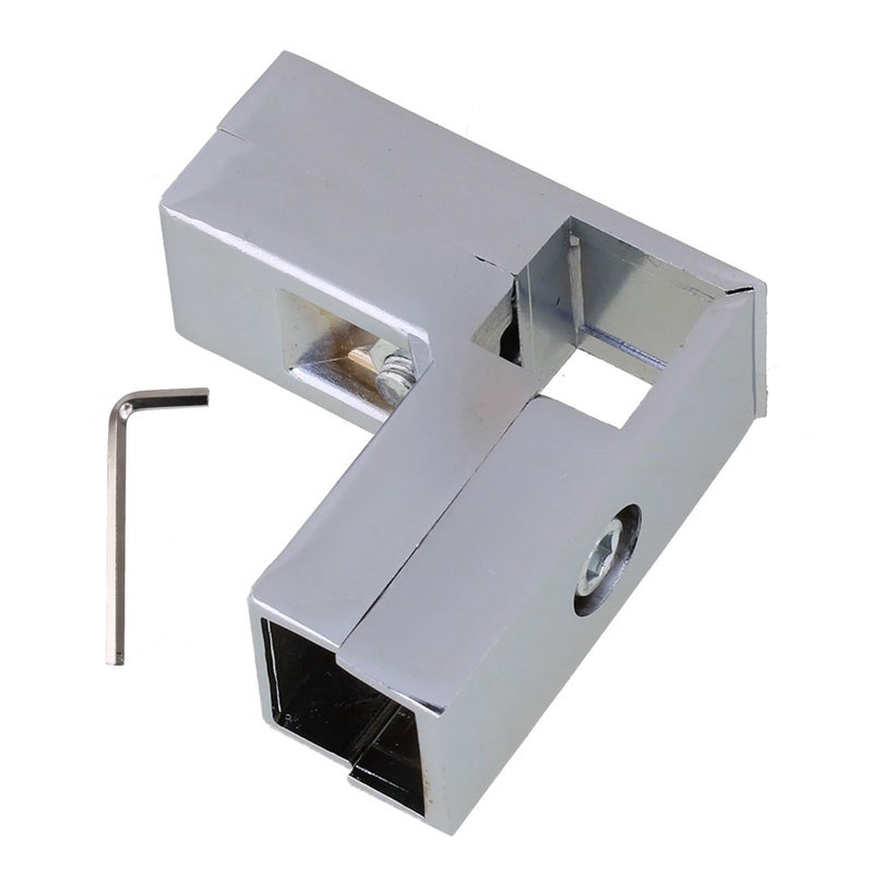 RDEXP Aluminum Alloy 3 Way L Shape Square Tube Clamp Tube Connector Pipe Fittings - Image 1